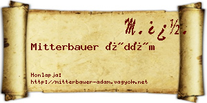 Mitterbauer Ádám névjegykártya